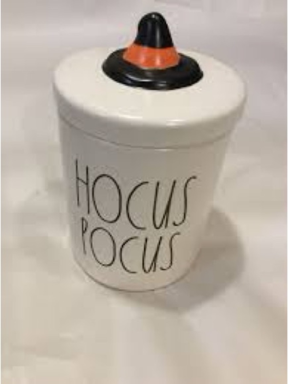 Rae Dunn HOCUS POCUS Ceramic Canister with Orange Accent - Picture 2 of 3
